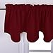 NICETOWN Kitchen Blackout Window Valances - Short 52 inches x 18 inches Scalloped Pole Pocket Valance Curtain Tiers Window Home Christmas Decoration, Burgundy Red, 2 Panels