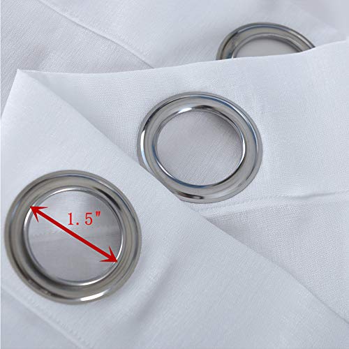 Dreaming Casa Solid Sheer Curtains Draperies White Grommet 2 Panels 96 Inches Long, 52" W X 96" L #TOP2
