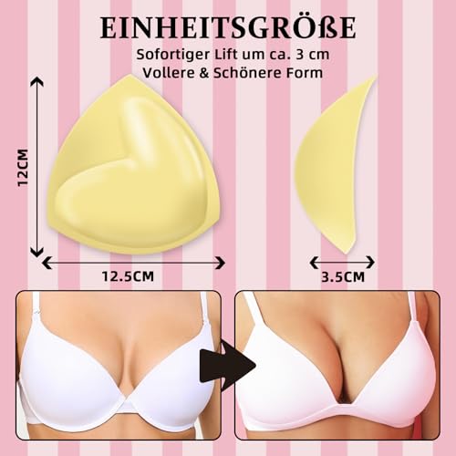 prowithlin Klebe BH Push Up Pads, Selbstklebender BH, Pushpads Doppelseitig Klebende Pushup Nippelcover (DE/NL/SE/PL, Alphanumerisch, Einheitsgröße, Regular, Regular)