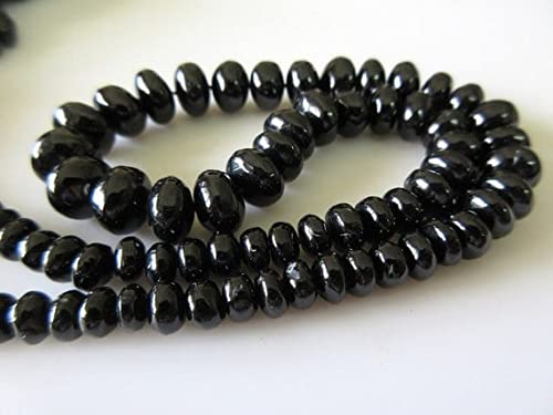 Perles spinelle noire rondelles lisses 6-10mm pour cadeau bijoux fait main
