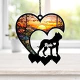 Fácil de usar: como recuerdo de pérdida de mascota conmemorativa para conmemorar a tu querido perro/gato, tu mejor amigo. Mantén preciosos recuerdos de tu mascota contigo con nuestros colgantes de vidrieras. Cuélgalo en tu ventana, sala de estar, jardín, lugar favorito de mascotas o cerca de la foto de tu mascota. Cuando el sol fluye, hazlo brillante, aportando gran alegría y felicidad.