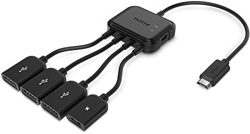 TUSITA Micro USB HUB Adaptor with Power, 3-Port Charging OTG Host Cable Cord Adapter Compatible with Raspberry Pi 2 3 Pi Zero Android Smart Phone Tablet Samsung Galaxy HTC Sony Google LG/Linux