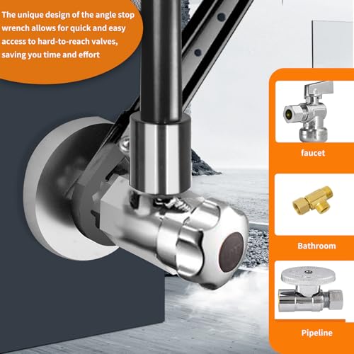 NOEAIKE Professional Plumbing Tools - Angle Stop Wrench Set for Plumbers to Install or Remove Compression Nuts and Angle Stops - Image 2