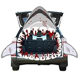 FALIZIFU Halloween Shark Trunk or Treat Car Decorations Kit Scary Halloween Grey Shark for Car SUV Truck Garage Door Entryway Archway Shark Party Decoration Halloween Garage Door Decorations