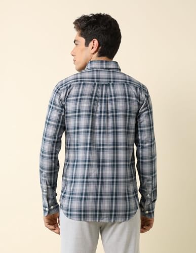 Image of U.S. POLO ASSN. Men's Pure Cotton Regular Fit Grid Tattersall Checked Shirt