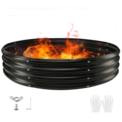 TBMLC 60" Round Galvanized Steel Fire Ring Pit/Raised Garden Bed Kit