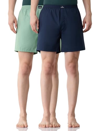 Image of Amazon Brand - Symbol Men Cotton Printed Boxer Shorts (Combo Pack of 2) Casual | Underwear | Half Pants | Short Pant - Regular Fit with Slant Pocket