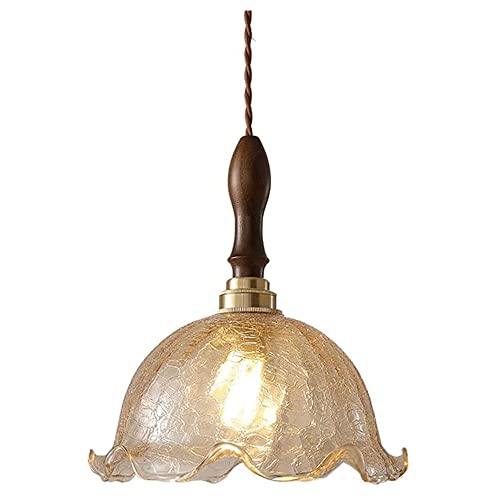 Lustre suspension loft en verre ambré pour salle à manger