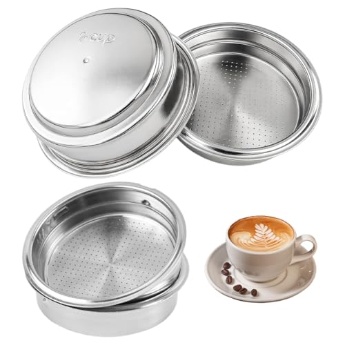 WUYJI Filtri riutilizzabili Set di 2 filtri da caffè a doppio strato da 51 mm, portafiltro da caffè,filtro da caffè riutilizzabile in acciaio inox,filtro da caffè in acciaio inox da 51 mm