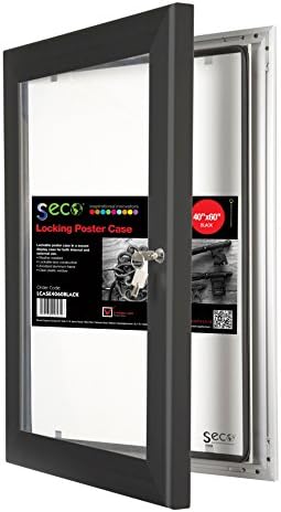 SECO Stewart Superior Locking Indoor/Outdoor Poster Case, Shatterproof, Rustproof, 40"x 60" in Black