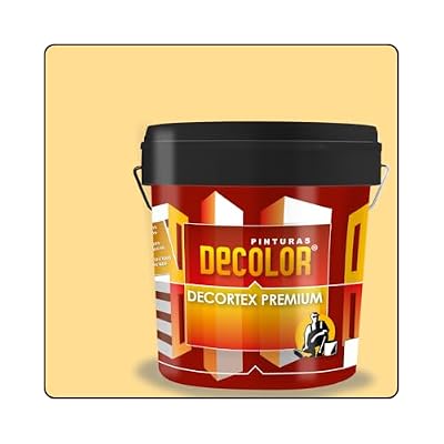 PINTURAS DECOLOR DECORTEX LISO PREMIUM - Pintura revestimiento impermeabilizante para fachadas. (4 litros). AMARILLO TRIGO.