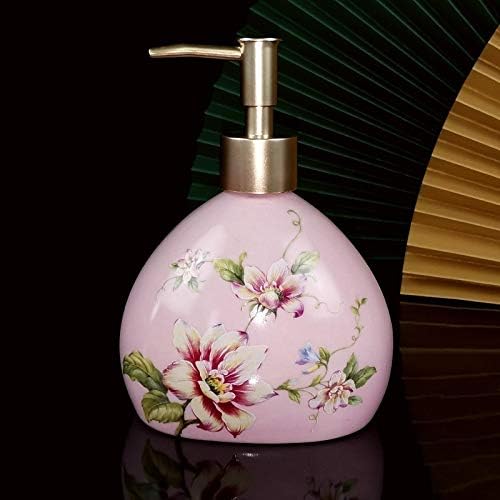 Bathroom Vanity countertop Set Ceramic Liquid Soap Dispensers Emulsion Bottles Latex Bottles Bathroom Accessories Bathroom Set Wedding Gift Suitable for Family Hotel Bathroom (Small Free) image 4