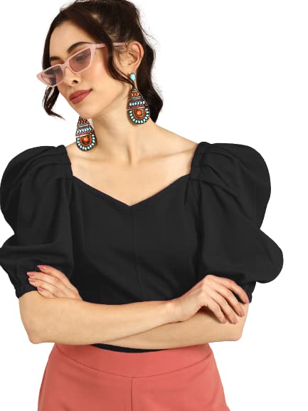 Image of Women's & Girl's Solid Short Sleeve Crop Top (LY-TopD6 Variation)