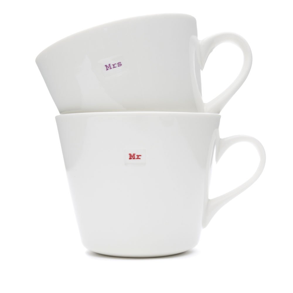 Word Range - Ceramic Standard Mug Set - Mr and Mrs - Gift Boxed - 350ml