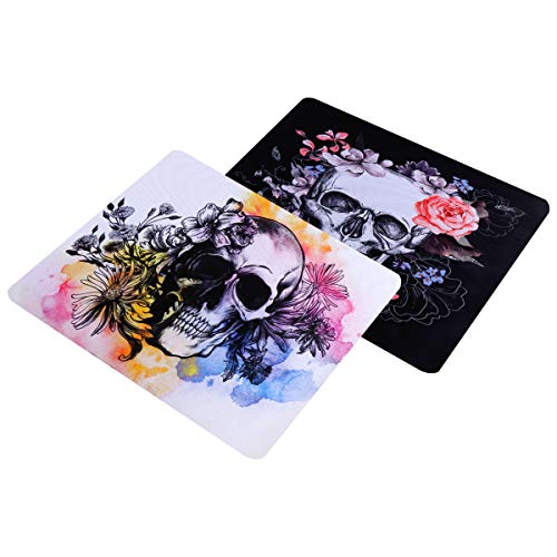 Mobestech 2 PCS Halloween Skull Mouse Pad Anti-slip Mouse Mat Office Home Mousepad