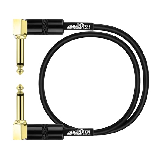 Augioth PS-5041 24 Inch Guitar Patch Cable Performance Guitar Effect Pedal Cables Angled To Angled Gold Plated Plugs cover