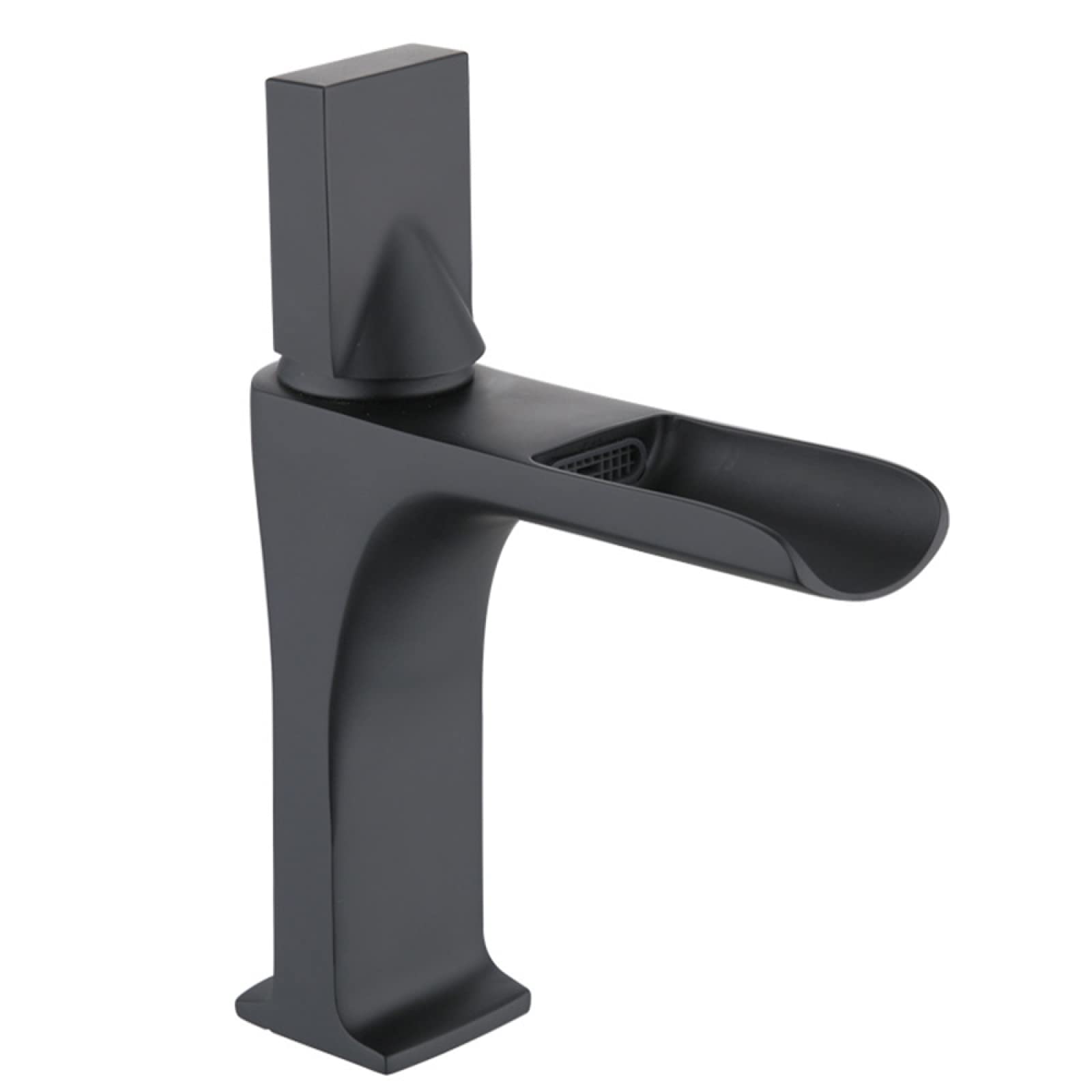 Nvsfzgiyg Nero Waterfall Bathroom Sink Faucet, Solid Brass, Hot And Cold Mixer Tap Fauceting, Spout Single Handle, Black(Nero)