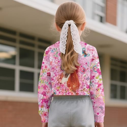 Sweatshirts for Girls Crop Tops Casual Pullover Sweatshirt Long Sleeve Crewneck Tee Shirts Kids Fall Clothes4