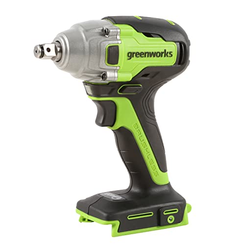 Greenworks GD24IW400 Klucz Udarowy Akumulatorowy z Bezszczotkowym Silnikiem, 0-2800 obr./min, 0-4000 obr./min, Obrót 400 Nm, Złączka 1/2"(1,27 cm) BEZ Baterii i Ładowarki 24V