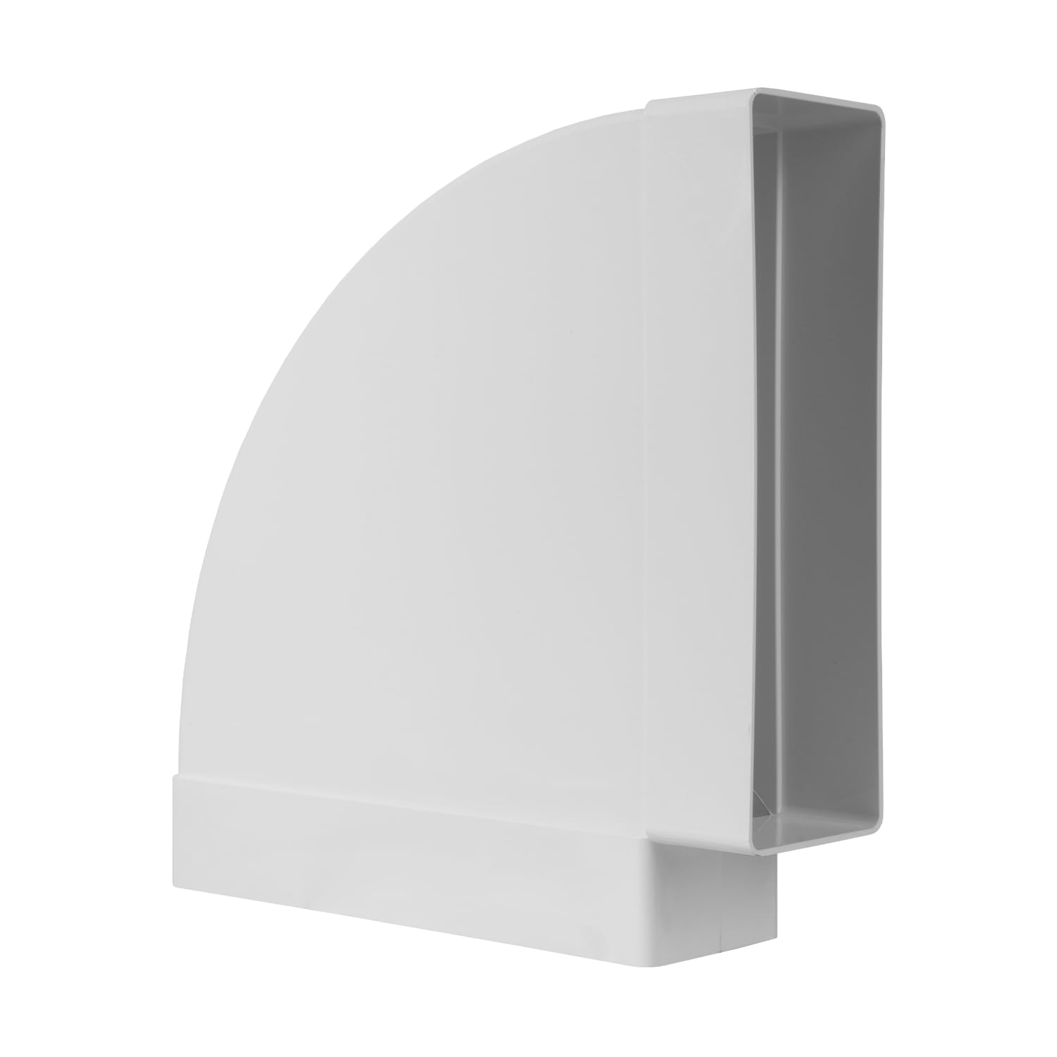 Repa Market Canal plano de 90 grados, 204 x 60 mm, conector de tubo rectangular horizontal, conector de tubo de plástico ABS para calefacción, refrigeración, canal plano, conducto de ventilación