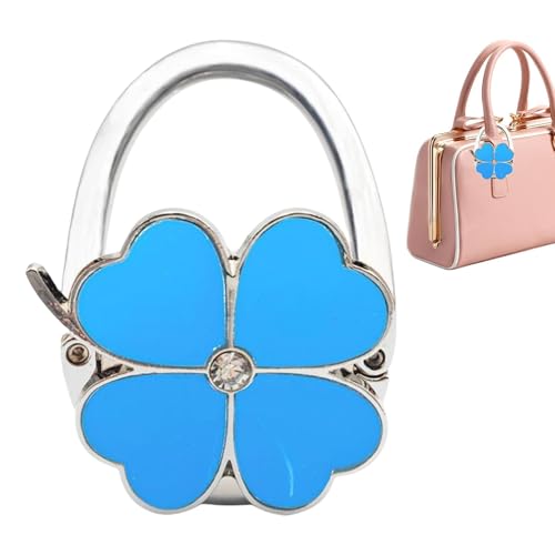 Gancho para bolso de mesa, cuatro clips de bolso diseñados con trébol, colgador de bolsa de escritorio, accesorios estéticos de almacenamiento para mujer, organizadores de bolsas de mano para el hogar