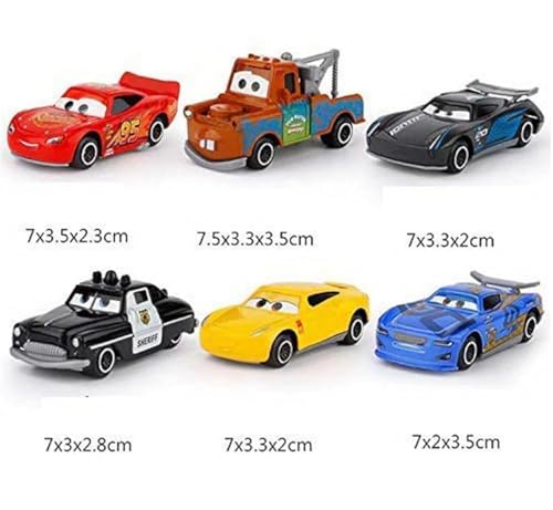 Image of Mini Metal Die Cast Set of-6 Toy Vehicle Play Set Free Wheel High Speed Unbreakable for Kids,Small Racing Car for Exciting Playtime Adventures,Movie Vehicle Car for Kids,Multicolor