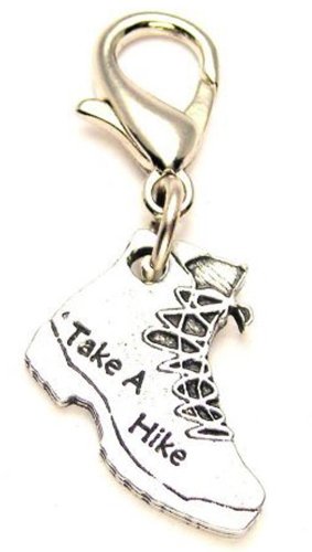 Chubby Chico Charms Take a Hike On Hiking Boot Pewter Charm on a Zipper Pull