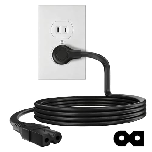 Polarized 2 Prong C7 Power Cord, 90 Degree Plug, Replacement AC Cord