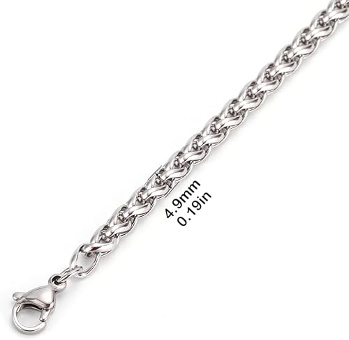 Miniatura 2 de Cadena de pulsera médica - Cadena de trigo de acero inoxidable intercambiable Pulsera de identificación de alerta médica