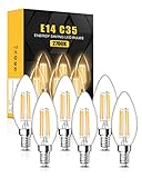 tuare E14 LED Light Bulb, 4W 400 Lumens E14 LED Light Bulb Warm White 2700K, 40W Equivalent SES Small Edison Screw Light Bulbs, CRI 80 Candle Bulb, Non Dimmable - Pack of 6