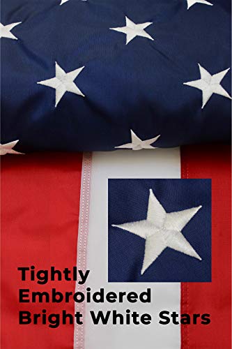 5X8 Ft American Flag | 100% Made In Usa | Us Flag In Heavy Duty Outdoor Nylon - Uv Fade Resistant - Premium Embroidered Stars, Sewn Stripes, And Brass Grommets (5 X 8 Foot) #TOP1