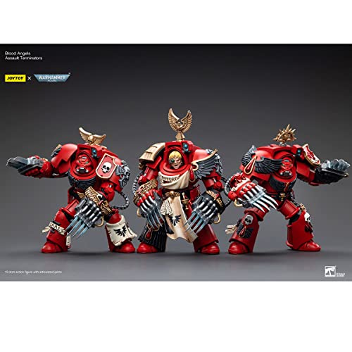 Leboo Joytoy Warhammer 40K 1/19 Action Figure Blood Angels Assault Terminators Combat Patrol Joy Toy Model Set(Sergeant Santoro + Brother Nassio + Brother Tyborel) #TOP2