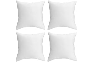 QUBA LINEN Pack of 4 White Throw Pillow Inserts