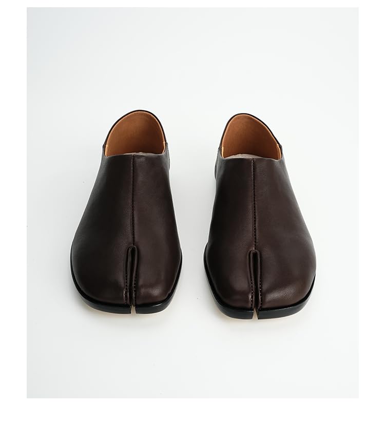 Image of UBWDU Split Toe Shoes Tabi Shoes Women Wide Width Round Toe Ballet Flats for Women
