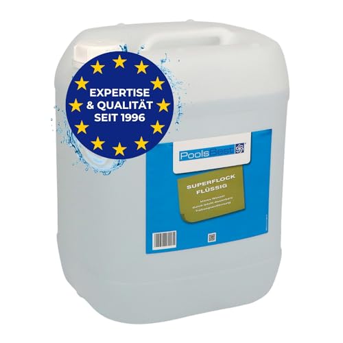 PoolsBest Superflock flüssig 22kg I hochkonzentiertes Flockungsmittel für Pool I Trübungsentferner für klares Poolwasser I Pool Flockungsmittel für Sandfilter I hochwertiges Flockungsmittel