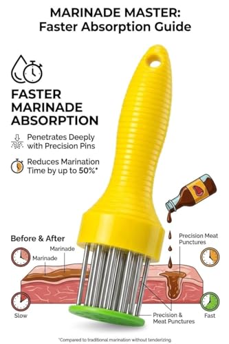 Image of GRILL BUMP Meat Tenderizer Needle Tool - Stainless Steel 24 Blade Meat Tenderizer | Professional Steak Tenderizer for Chicken, Beef & Mutton (Corn Meat tendrize)