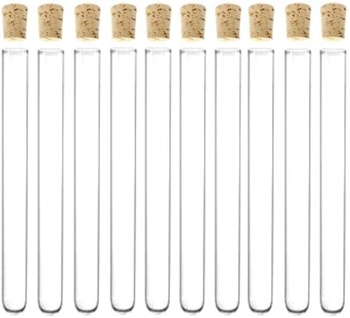 Plastic Test Tube with Cork 16x150mm 6 inch 20ml Clear, Pack50, Party Favour Tube,All Size Available in Store [Energy Class A+++]