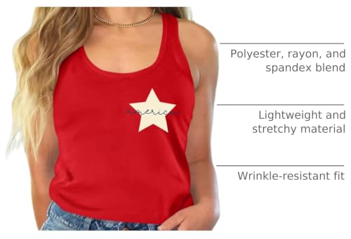 Image of Ithalt Womens American Flag Shirts 4th of July Outfits USA T-Shirt Patriotic Tank Shirt Fourth of July Sleeveless Tops
