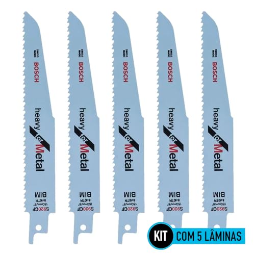 Image of Bosch Professional Reciprocating Saw Blades, Heavy For Metal, S920Cf, Blade Len-150Mm, For Thick Sheet Metals, Thick-Walled Solid Pipes & Profiles,For Rescue /Demolition Work, Pack Of 5