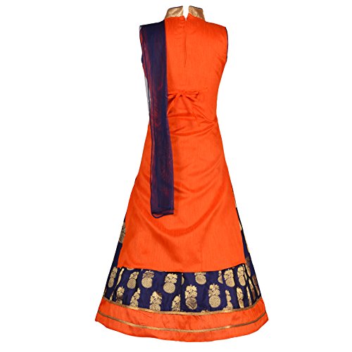 Image of Aarika Girl's Long Jacket, Lehenga And Dupatta Set