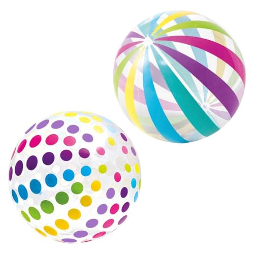 Ballon de Plage,2 PCS Ballon de Plage Gonflable 30 cm | Balle de Piscine aux Couleurs Vives en PVC Ballons d'Extérieur pour Adultes Idéal pour la Plage la Piscine et les Jeux d'Été