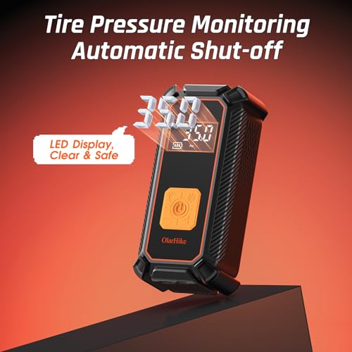 image for OlarHike Cordless Tire Inflator Portable Air Compressor, 150PSI Dual P