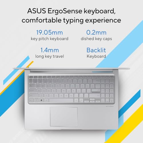 Image of ASUS Vivobook 15, Thin & Light Laptop,(i3 14th Gen) Intel Core 3 100U (8GB /512GB SSD /Intel Graphics / 15.6 inch FHD /Windows 11 H /Office 2024+M365 Basic(1-Year) /Backlit KB /Cool Silver), BQ1321WS