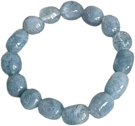 Natural Crystal Beaded Bracelet for Women, Genuine Gemstone Stretch Bracelet 8–10mm Irregular Stone Beads, Colorful Healing Crystal Jewelry for Everyday Wear and Gift