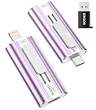 SCICNCE 512GB Flash Drive Intended for Phone, USB External Memory Stick Storage Backup for Photos Videos, Plug and Play No APP Required, Compatible with iPhone iPad Android and PCs (1 Pack-Purple)