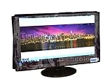 Comp Bind Technology Cover Compatible with Dell Inspiron 23'' Portable Touch Screen All-in-One Computer Monitor. Front Clear Transparent Marine Black Cover Dimensions 23''W X 2.5''D X 13.5''H