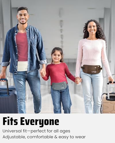 rfid blocking money belt for travel  ultra comfortable hidden travel wallet lightweight amp water-resistant with adjustable strap  secure cash amp passport holder for international trips amp theme parks