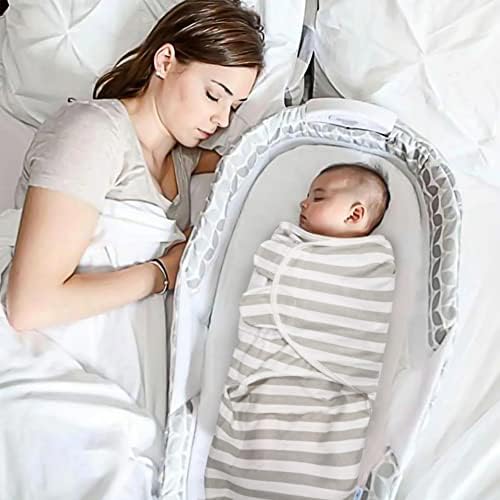 Breathable Swaddle Wrap with Caps for Newborn Babies by Takasara - 100% Organic Cotton Swaddle Blanket 0-3 Months with Strong Velcro - Baby Essentials for Newborn Girls & Boys (Pack of 3)