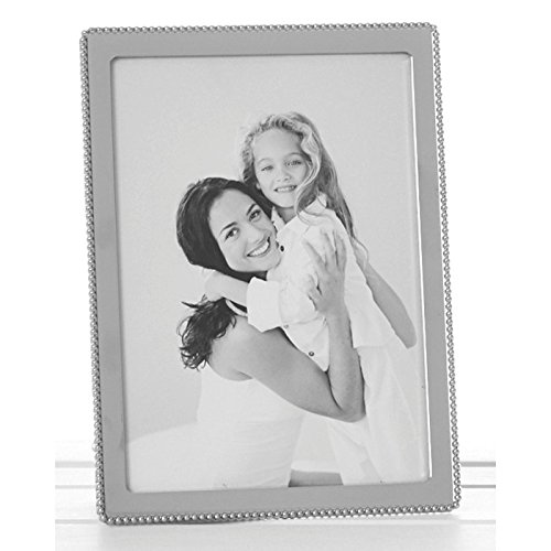 Polished Silver Beaded Edge Photo Frame 4x6
