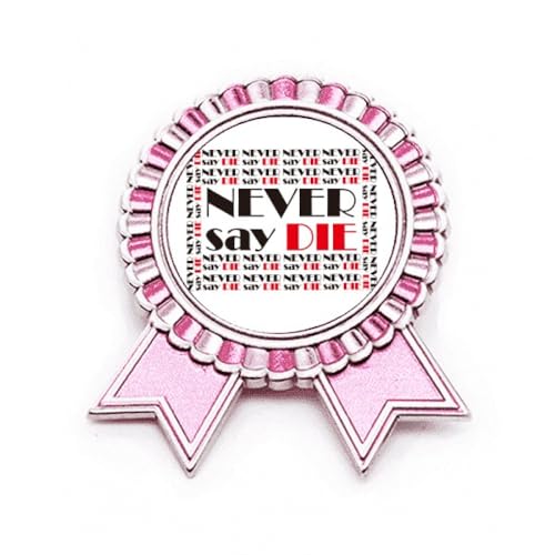 Broche Art déco Never Say Die en métal rose pour sublimer vos manteaux